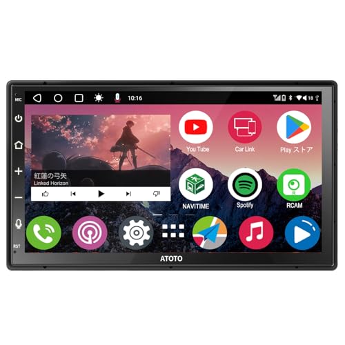 ATOTO A6 PF Android オーディオ一体型ナビ、2DIN カーステレオ 7インチ QLEDタッチパネル、ワイヤレスCarPlay & ワイヤレス Android Auto、ミラーリンク、WiFi/BT/USBテザリングインターネット、デュアルBluetooth 、GPS トラッキング、HD LRV、2G + 32G、A6G2B7PF